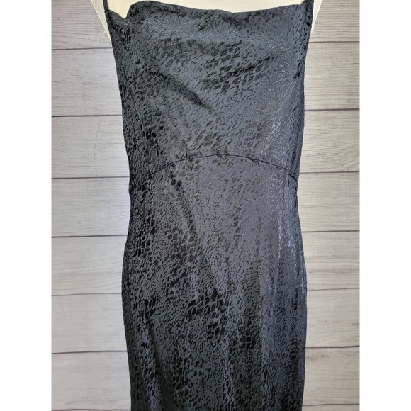 BY Anthropologie Jacquard Bias Cut Slip Dress Black Size 14 - Picture 8 of 10